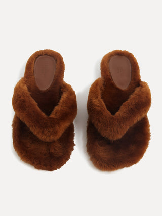 Le Monde Béryl - Flat Thong / Legno Shearling