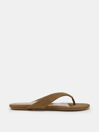 Flat Thong Sandal / Taupe Suede