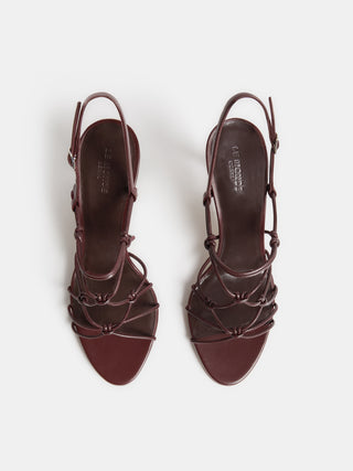 Le Monde Béryl - Grace Sandal Heel, Burgundy Leather