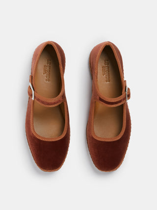Kids Soft Mary Jane Brick Velvet - Main Image