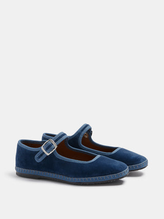 Le Monde Béryl - Kids Soft Mary Jane Jeans Velve