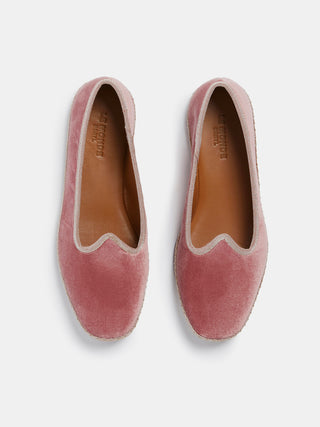 Le Monde Béryl - Kids Soft Venetian Slipper Pink Velvet
