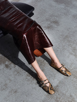 Classic Claudia / Fango Leather Snake Effect