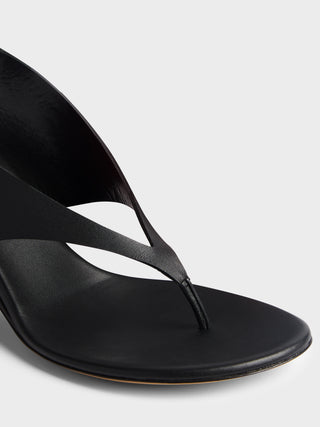 Le Monde Béryl - Langley Thong Wedge, Black Leather