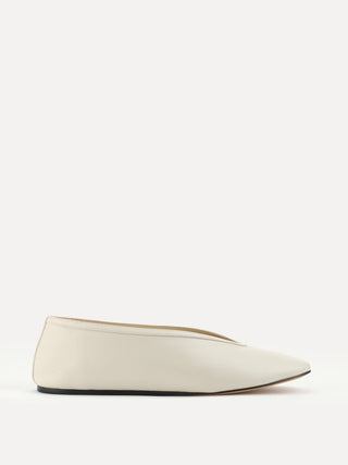 Luna Slipper / Ecru Leather