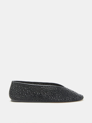 Luna Slipper / Black Mesh Crystal