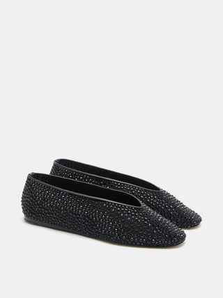 Luna Slipper / Black Mesh Crystal