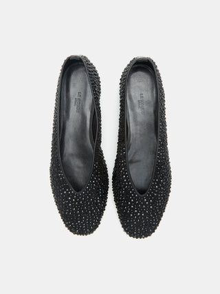 Luna Slipper / Black Mesh Crystal