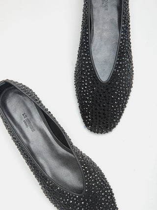 Luna Slipper / Black Mesh Crystal