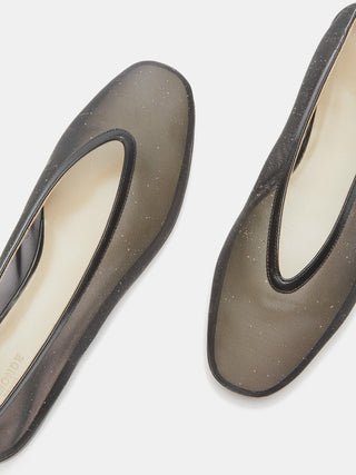 シューズ・サンダルその他 Le Monde Beryl Black glitter Luna slipper with net Luna Slipper / Black Mesh Glitter