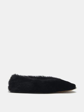 Le Monde Béryl -  Luna Slipper Black Shearling