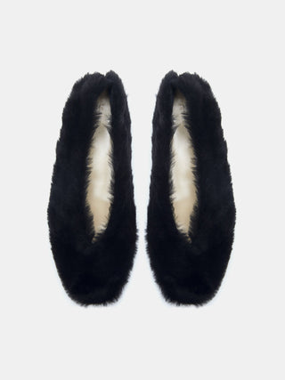 Le Monde Béryl -  Luna Slipper Black Shearling