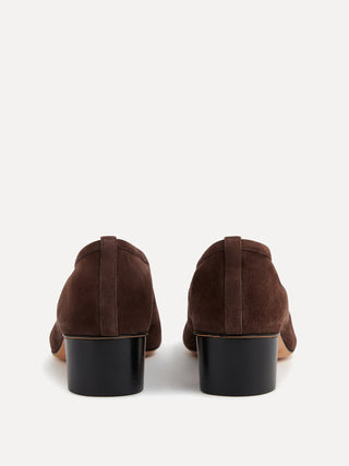 Luna Pump / Chocolate Suede Shearling