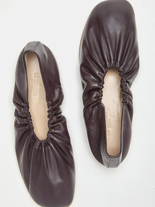 Mica Flat / Plum Leather