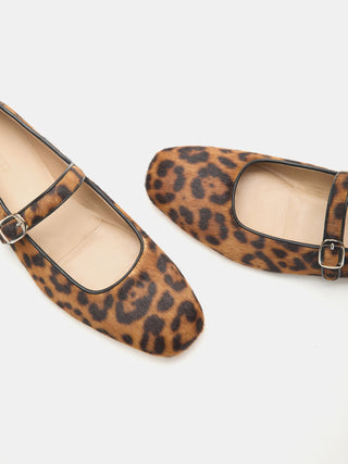 Mary Jane / Leopard Calf Hair