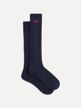 Bio College Writings Socks / Navy Organic Cotton