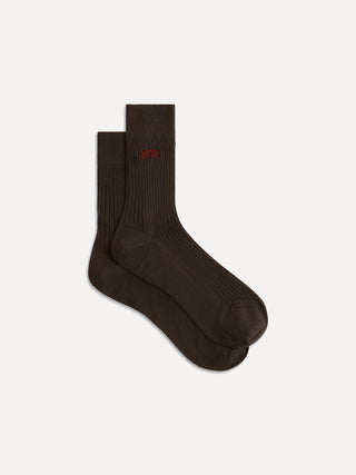 Bio Short Socks / Dark Brown Organic Cotton