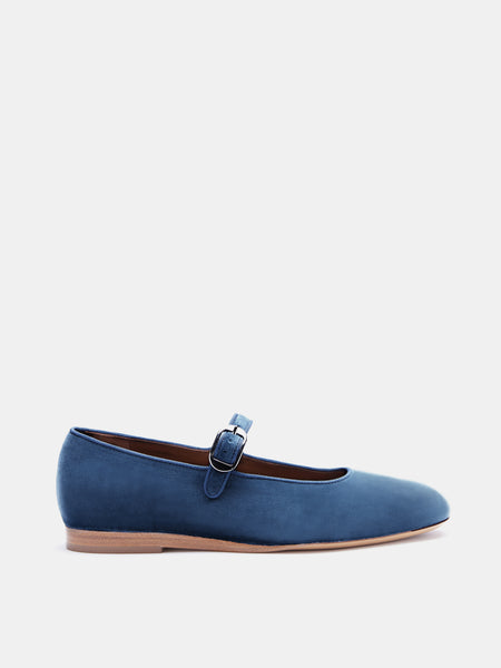 Blue suede mary jane clearance shoes