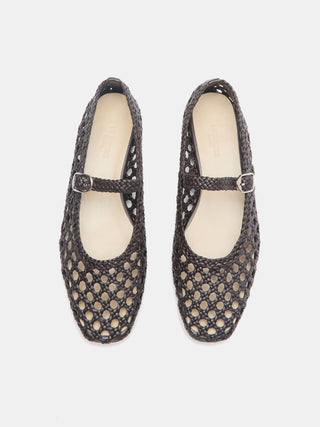 Le Monde Béryl - Mary Jane Chocolate Woven Leather 