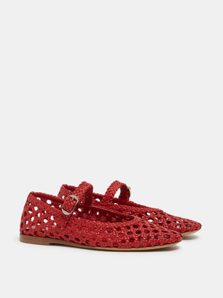 Mary Jane / Crimson Woven Leather