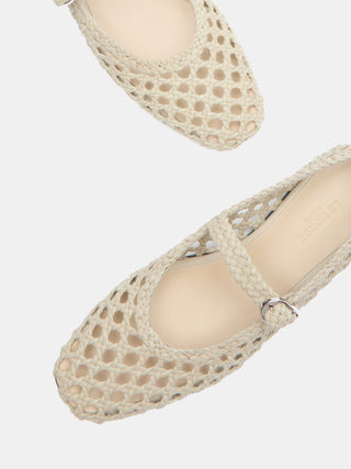 Le Monde Béryl - Mary Jane Ecru Woven Leather 