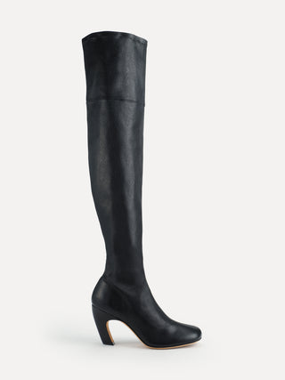 Mica Tall Boot / Black Stretch Leather