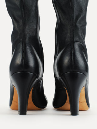 Mica Tall Boot / Black Stretch Leather