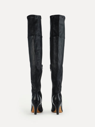 Mica Tall Boot / Black Stretch Leather