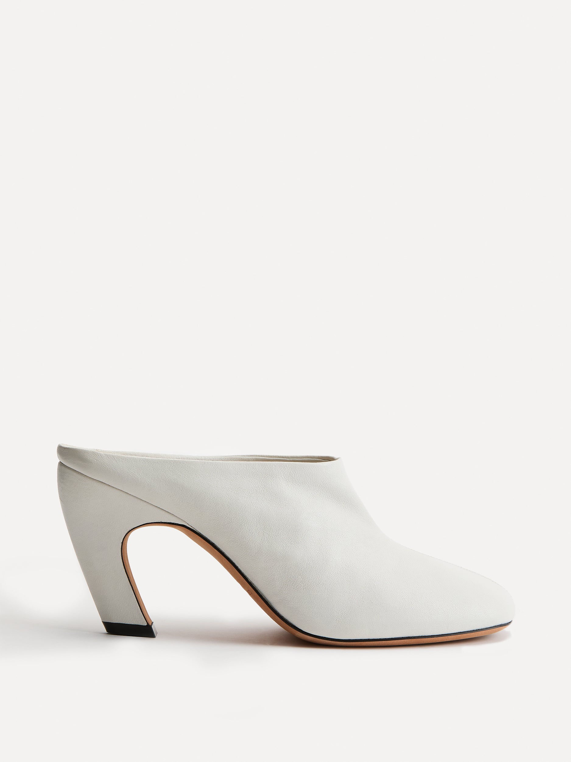 Mica Mule Chalk Leather
