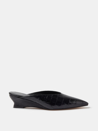 シューズ・サンダルその他 Le Monde Beryl Black wedge mule in suede Micro Wedge Mule in Black Suede | Le Monde Béryl | Covet +