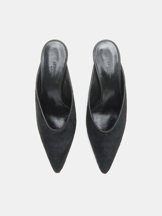 Victoria Micro Wedge Mule / Black Calf Hair