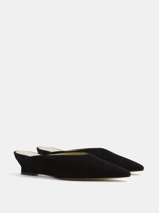 Victoria Micro Wedge Mule / Black Suede