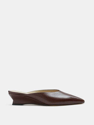 Micro Wedge Mule / Black Suede