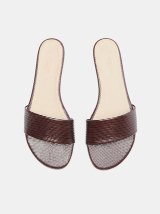 Pool Slide / Bruciato Leather Snake Effect