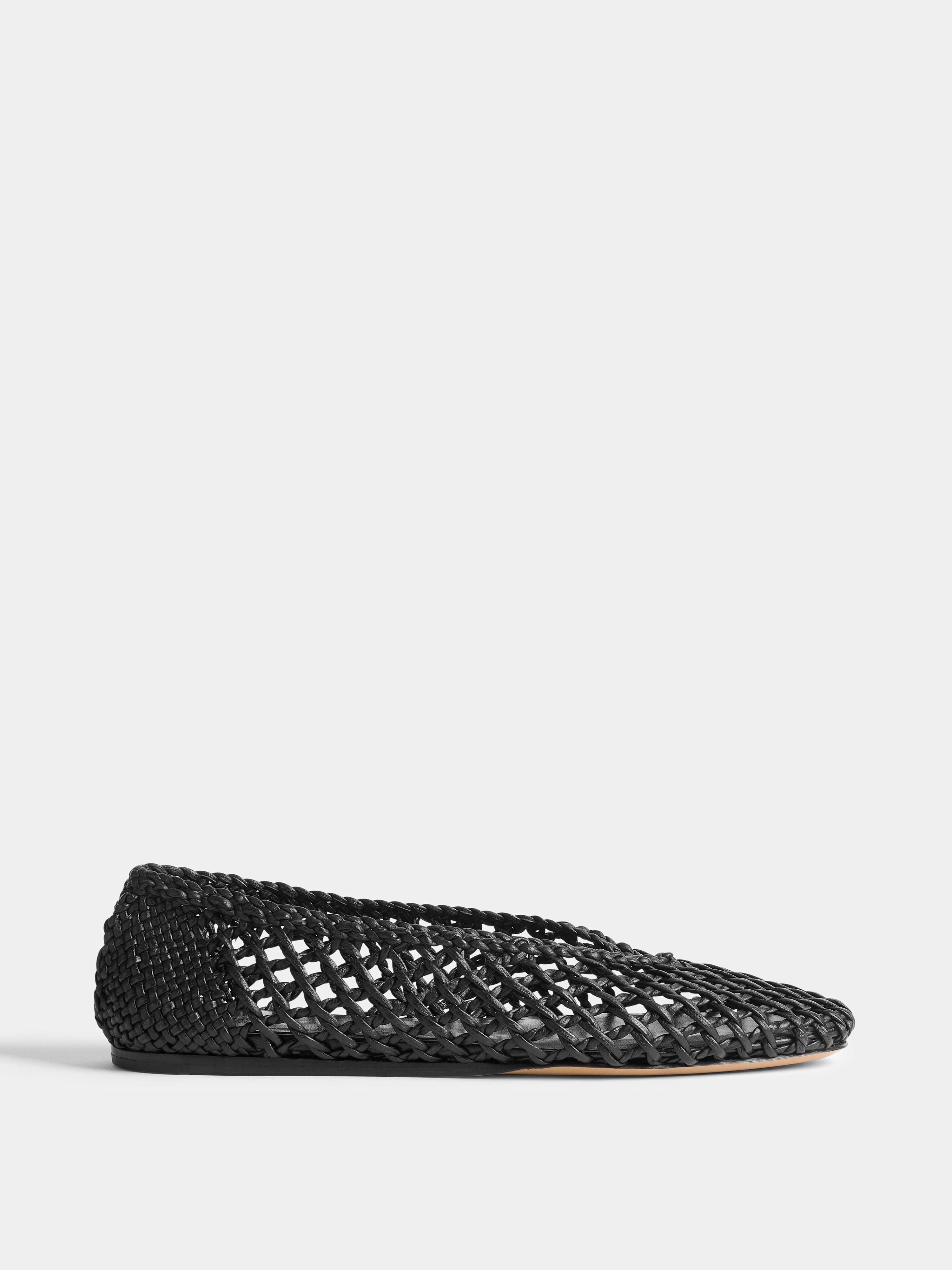 Le Monde Béryl Regency Knotted Black Leather Slippers