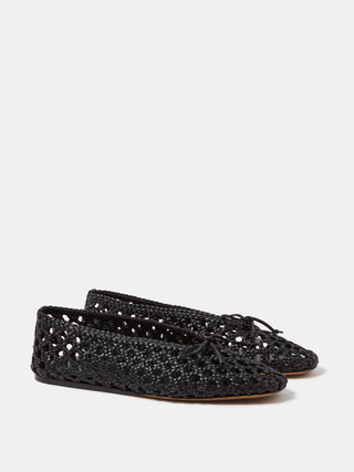 Regency Slipper / Black Woven Leather