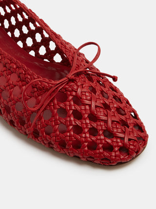 Regency Slipper / Crimson Woven Leather