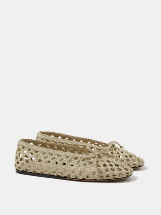 Regency Slipper / Ecru Woven Leather
