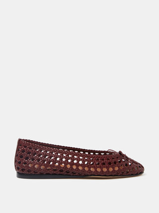 Le Monde Béryl - red woven leather Regency slipper