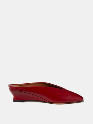 Regency Wedge Mule Red Leather