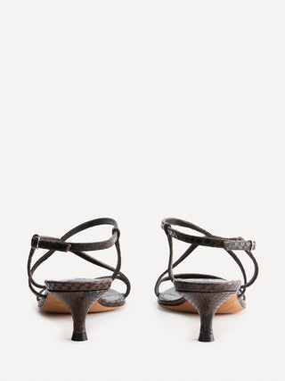Rio Kitten / Chocolate Leather Snake Effect
