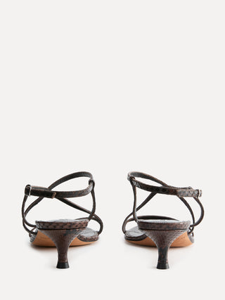 Rio Kitten / Chocolate Leather Snake Effect