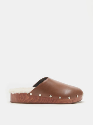 Agnes Sabot / Nougat Leather Cream Shearling