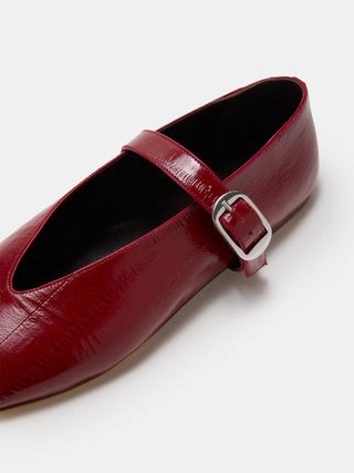 Le Monde Béryl - Stella Slipper, Oxblood Leather Eel Effect