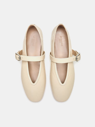 Stella Slipper / Ecru Naplack Leather