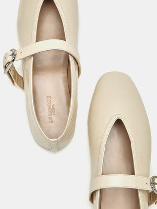 Stella Slipper / Ecru Naplack Leather