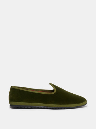 Le Monde Béryl - Soft Venetian Slipper Olive Green elvet