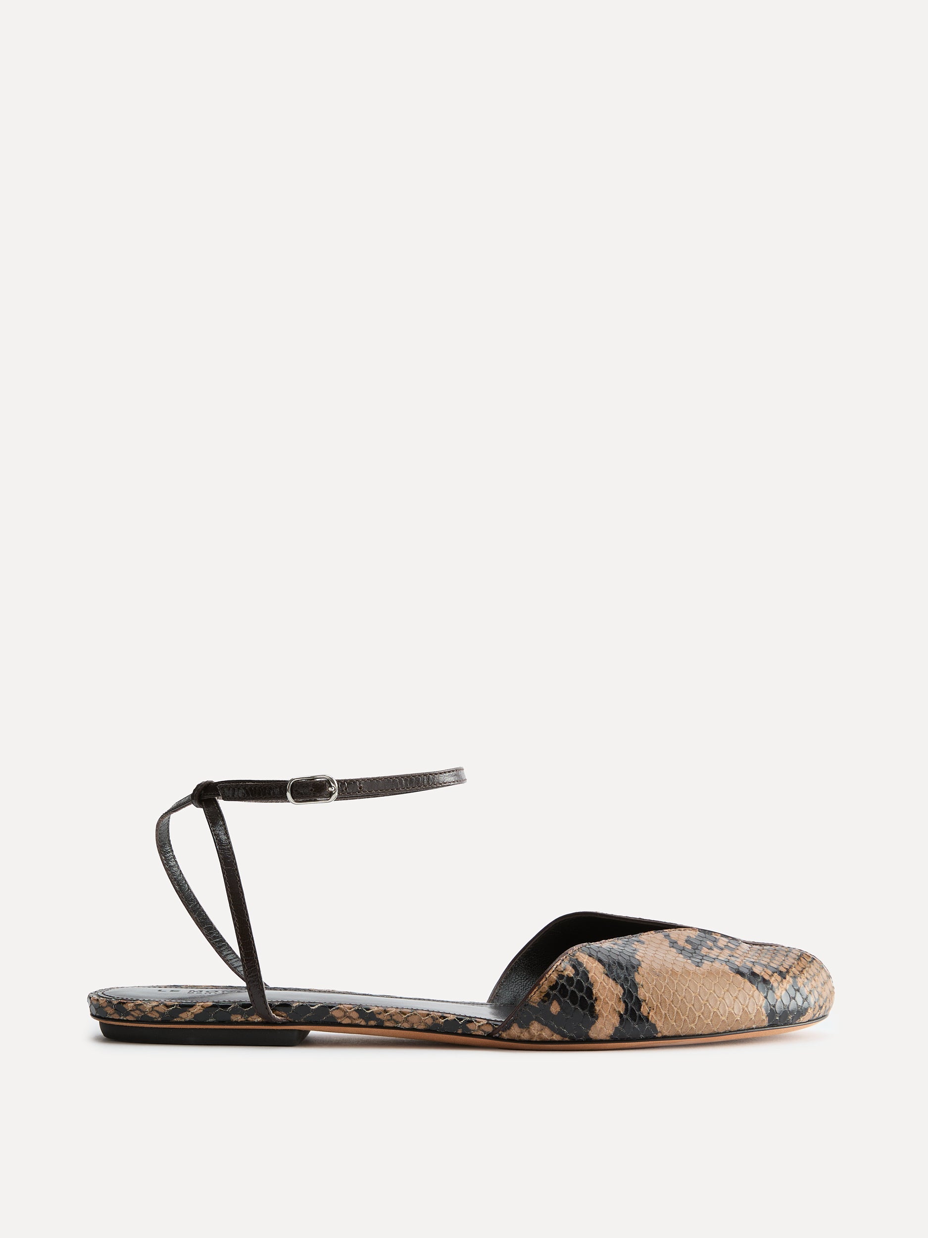 LOUISVUITTON フラットシューズ 37(24cm) モノグラム Valetta Flat / Fango Leather Snake Effect