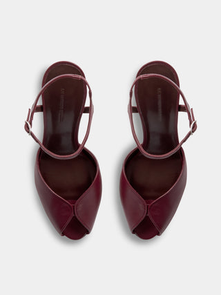 Le Monde Béryl - Valetta Peep Toe, Burgundy Leather