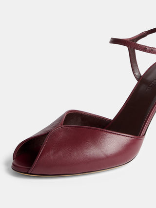 Le Monde Béryl - Valetta Peep Toe, Burgundy Leather